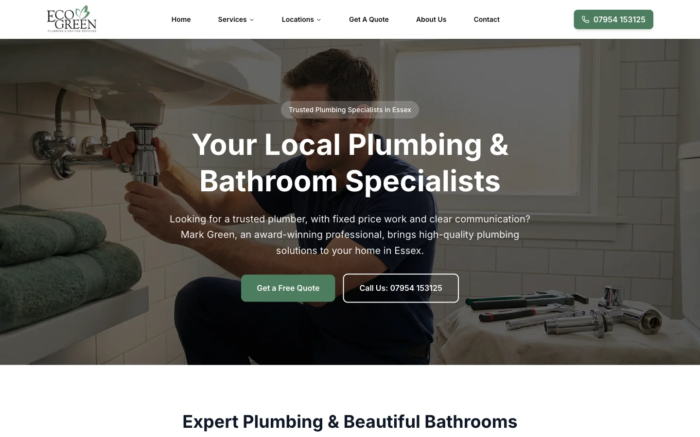EcoGreen Plumbing website screenshot