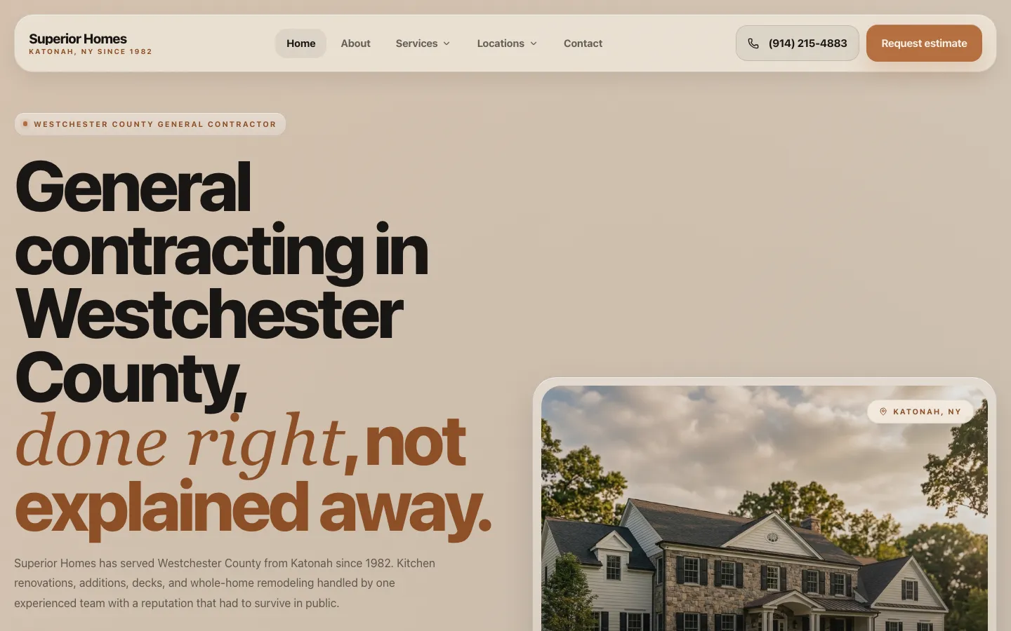 Superior Homes website screenshot